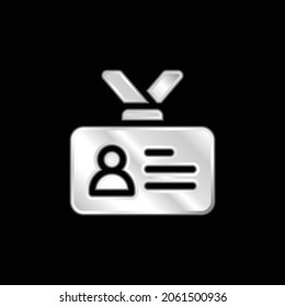 Icono metálico plateado de acreditación
