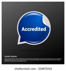accredited 3d realistic Blue  speech bubble