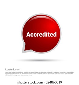 accredited 3d realistic Red speech bubble. vector illustration