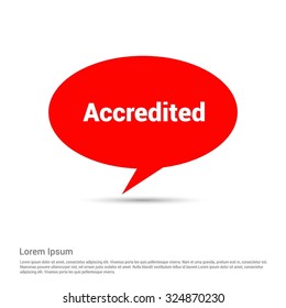 accredited 3d realistic Red speech bubble. vector illustration
