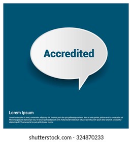 accredited 3d realistic speech bubble. vector illustration