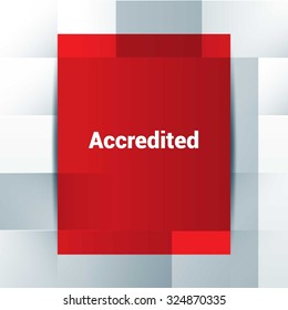 accredited 3d Red Advertisement Banner. vector illustration