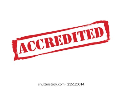 ACCREDITED red rubber stamp vector over a white background.
