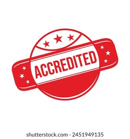 accredited Rubber stamp design. VECTOR ILLUSTRATION.