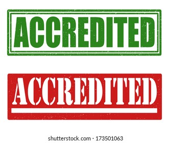 Accredited set of grunge stamps, vector illustration