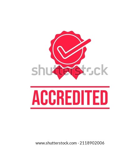 Accredited stamp icon label badge design vector