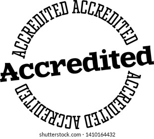 ACCREDITED stamp on white background