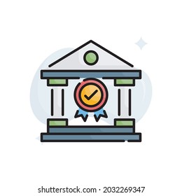 Accredited vector filled outline icon style illustration. EPS 10 file