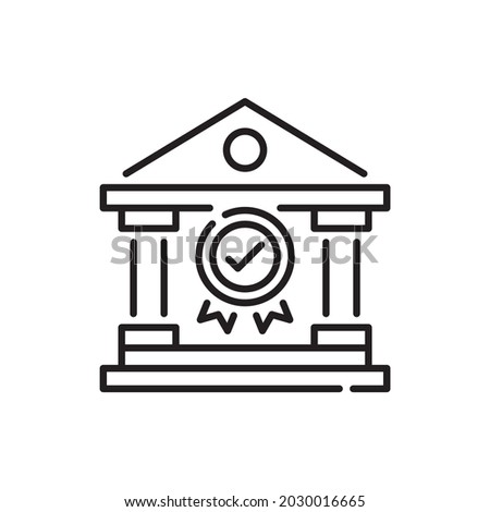 Accredited vector outline icon style illustration. EPS 10 file