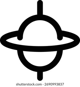 Akkretionsscheibe, umlaufende Scheibe, schwarzes Loch-Umrisssymbol