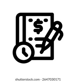 accrual line icon. Clean and minimalist vector icon for websites, mobile apps, presentations, and logos. Fully scalable and customizable for any project.