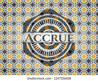 Accrue arabic emblem background. Arabesque decoration.