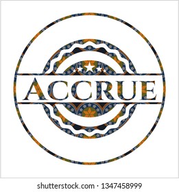 Accrue arabic emblem background. Arabesque decoration.