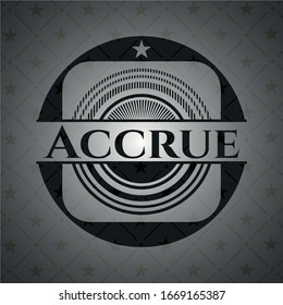 Accrue black emblem. Vector Illustration. Detailed.