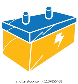 Accu. Automotive Icon in Flat Vector Logo Icon, Vector Illustration