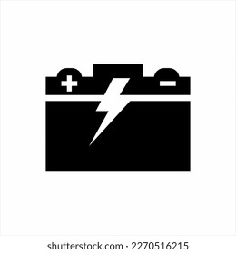 Accu battery icon from design vector template with electrical and plus minus symbol.