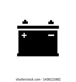 accu battery icon flat style