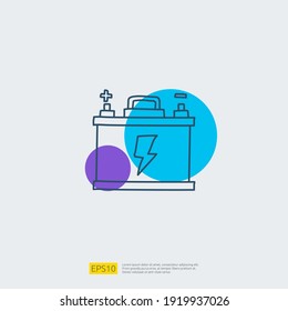 accu electric acid battery doodle icon. sign symbol for vehicle concept. eco green friendly transportation on white background vector illustration