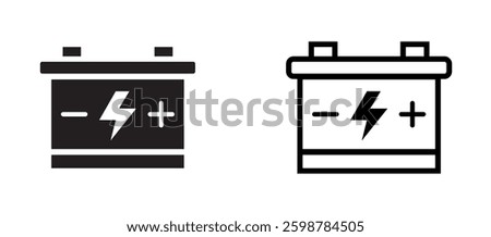 accu icon in outline and solid style Vector