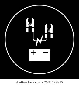 Accu jumper electrical car illustration. Icon of accu jumper tools repair