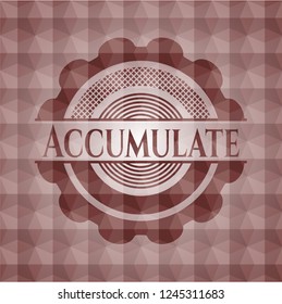 Accumulate red emblem with geometric pattern. Seamless.