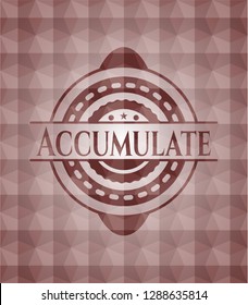 Accumulate red geometric pattern emblem. Seamless.