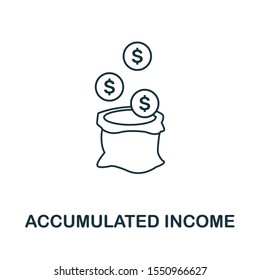 Accumulated Income icon outline style. Thin line creative Accumulated Income icon for logo, graphic design and more.