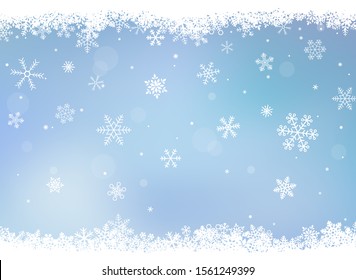 Accumulated Snow Crystal, Snowflake, Background Frame