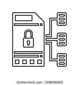 Accumulation, aggregation, collection outline icon. Line art vector.