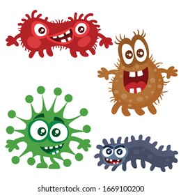 The accumulation of bacteria. Vector illustration Isolated on white background, eps