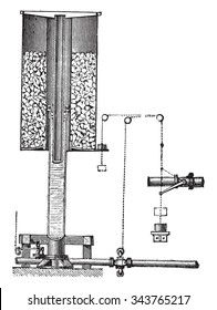 Accumulator Armstrong, vintage engraved illustration. Industrial encyclopedia E.-O. Lami - 1875.
