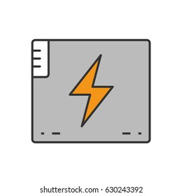 Accumulator battery color icon. Action camera battery. Isolated vector illustration