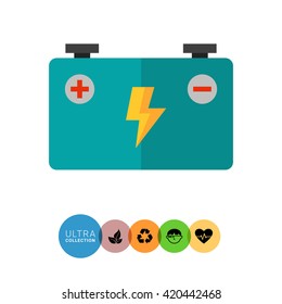 Accumulator battery flat icon