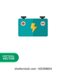 Accumulator battery flat icon
