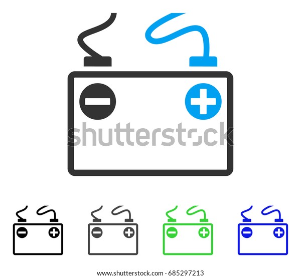 Accumulator Battery flat vector icon. Colored\
accumulator battery gray, black, blue, green icon variants. Flat\
icon style for web\
design.