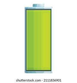 Accumulator battery icon cartoon vector. Energy charge. Full electric