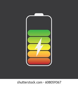 Accumulator Battery icon isolated on black background. Battery vector illustration for graphic and web design, Modern simple vector sign.