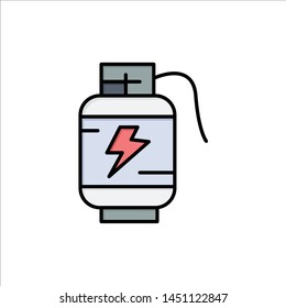 Accumulator, Battery, Power, Charge  Flat Color Icon. Vector icon banner Template
