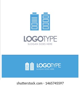 Accumulator, Battery, Power, Full Blue Solid Logo with place for tagline. Vector Icon Template background