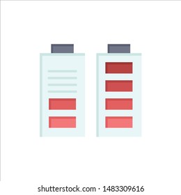 Accumulator, Battery, Power, Full  Flat Color Icon. Vector icon banner Template