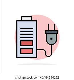 Accumulator, Battery, Power, Plug Abstract Circle Background Flat color Icon. Vector Icon Template background