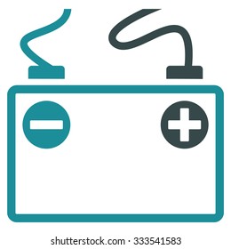 Accumulator Battery vector icon. Style is bicolor flat symbol, soft blue colors, rounded angles, white background.