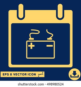 Accumulator Calendar Day icon. Vector EPS illustration style is flat iconic symbol, yellow color.