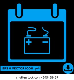 Accumulator Calendar Day icon. Vector EPS illustration style is flat iconic symbol, blue color.