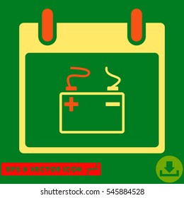 Accumulator Calendar Day icon. Vector EPS illustration style is flat iconic bicolor symbol, orange and yellow colors.