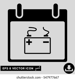 Accumulator Calendar Day icon. Vector EPS illustration style is flat iconic symbol, black color.
