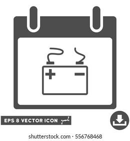 Accumulator Calendar Day icon. Vector EPS illustration style is flat iconic symbol, gray color.