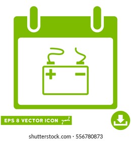 Accumulator Calendar Day icon. Vector EPS illustration style is flat iconic symbol, eco green color.