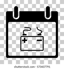 Accumulator Calendar Day icon. Vector illustration style is flat iconic symbol, black color, transparent background. Designed for web and software interfaces.