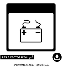 Accumulator Calendar Page icon. Vector EPS illustration style is flat iconic symbol, black color.